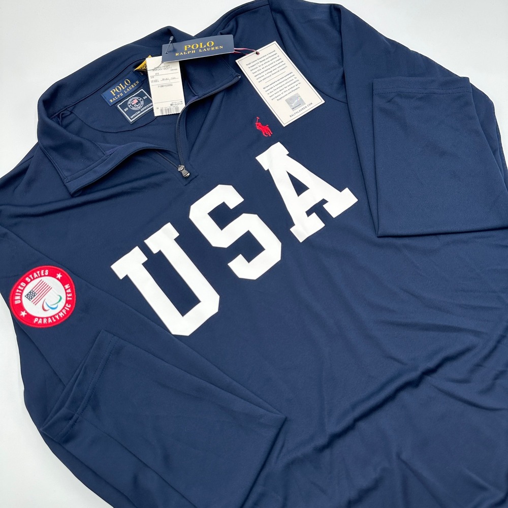 Polo Ralph Lauren Official Team USA 2020 Tokyo Paralympic Quarter Zip Mens L NWT